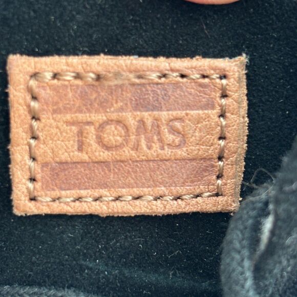 TOMS Shoes Womens Size 7 Black Suede Wedge Booties Whimsigoth Lace Up Casual - Picture 8 of 8